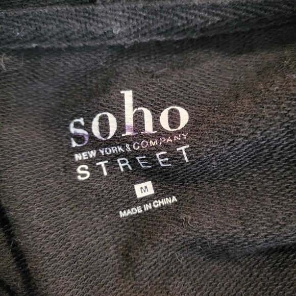 NY & Co Love NYC Sequined Hoodie Black Size M SOHO Street - Picture 5 of 7